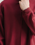 Cottonlock Mock Sweatshirt Maroon