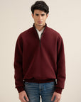 Formsoft Mock Neck  Wine Red