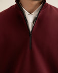 Formsoft Mock Neck  Wine Red