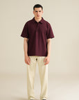 Koyo Knit Quarter Zip Polo - Wine