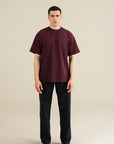 Koyo Knit Loose Fit Tee - Wine