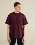 Koyo Knit Loose Fit Tee - Wine
