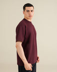 Koyo Knit Loose Fit Tee - Wine