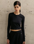 Full Sleeves Rib Tee - Black