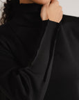Mock Neck Top - Black