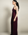 One Shoulder Bling Bodysuit - Plum