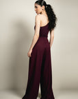 One Shoulder Bling Bodysuit - Plum