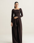 Square Neck Bodysuit - Mocha