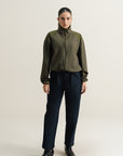 Mock Neck Jacket - Olive