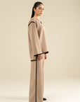 V-neck Loose Fit Top - Sandy Beige