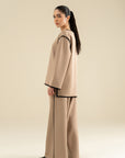 V-neck Loose Fit Top - Sandy Beige
