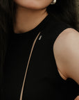 Front Slit Long Top - Black