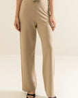Wide Leg Pants - Sandy Beige
