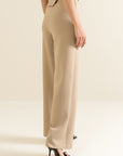 Wide Leg Pants - Sandy Beige