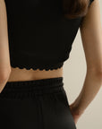Scalloped Top - Black