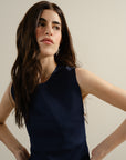 Hi-Lo Crop Top - Navy