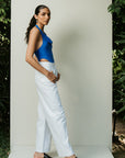 Cowl Neck Bodysuit - Cobalt