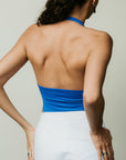 Cowl Neck Bodysuit - Cobalt