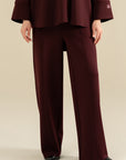 Wide Leg Sweat Pants - Maroon