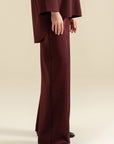 Wide Leg Sweat Pants - Maroon