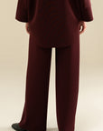 Wide Leg Sweat Pants - Maroon