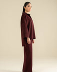Wide Leg Sweat Pants - Maroon