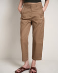 Twill Straight Fit Pants - Wood Brown