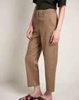 Twill Straight Fit Pants - Wood Brown