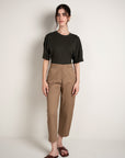 Twill Straight Fit Pants - Wood Brown