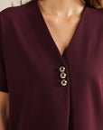 Batwing Top - Wine Red