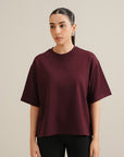 Koyoknit Boxy Tee - Wine Red
