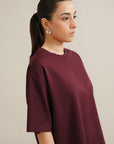 Koyoknit Boxy Tee - Wine Red