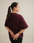 Koyoknit Boxy Tee - Wine Red