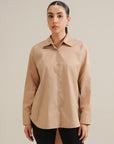 Hi-Lo Button Down - Sand