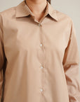 Hi-Lo Button Down - Sand