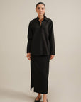 Hi-Lo Button Down - Black