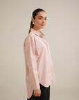 Hi-Lo Button Down - Powder Pink