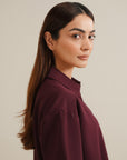 Zip-Up Polo - Wine Red