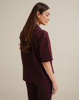 Zip-Up Polo - Wine Red