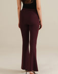 Luluknit Bootcut Pants - Wine Red