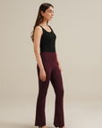 Luluknit Bootcut Pants - Wine Red
