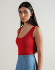 Scoop Bodysuit - Crimson
