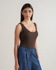 Scoop Bodysuit - Brown