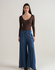 Scoop Full Sleeves Bodysuit - Brown