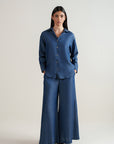 Ease Button Down - Indigo
