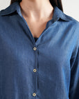 Ease Button Down - Indigo
